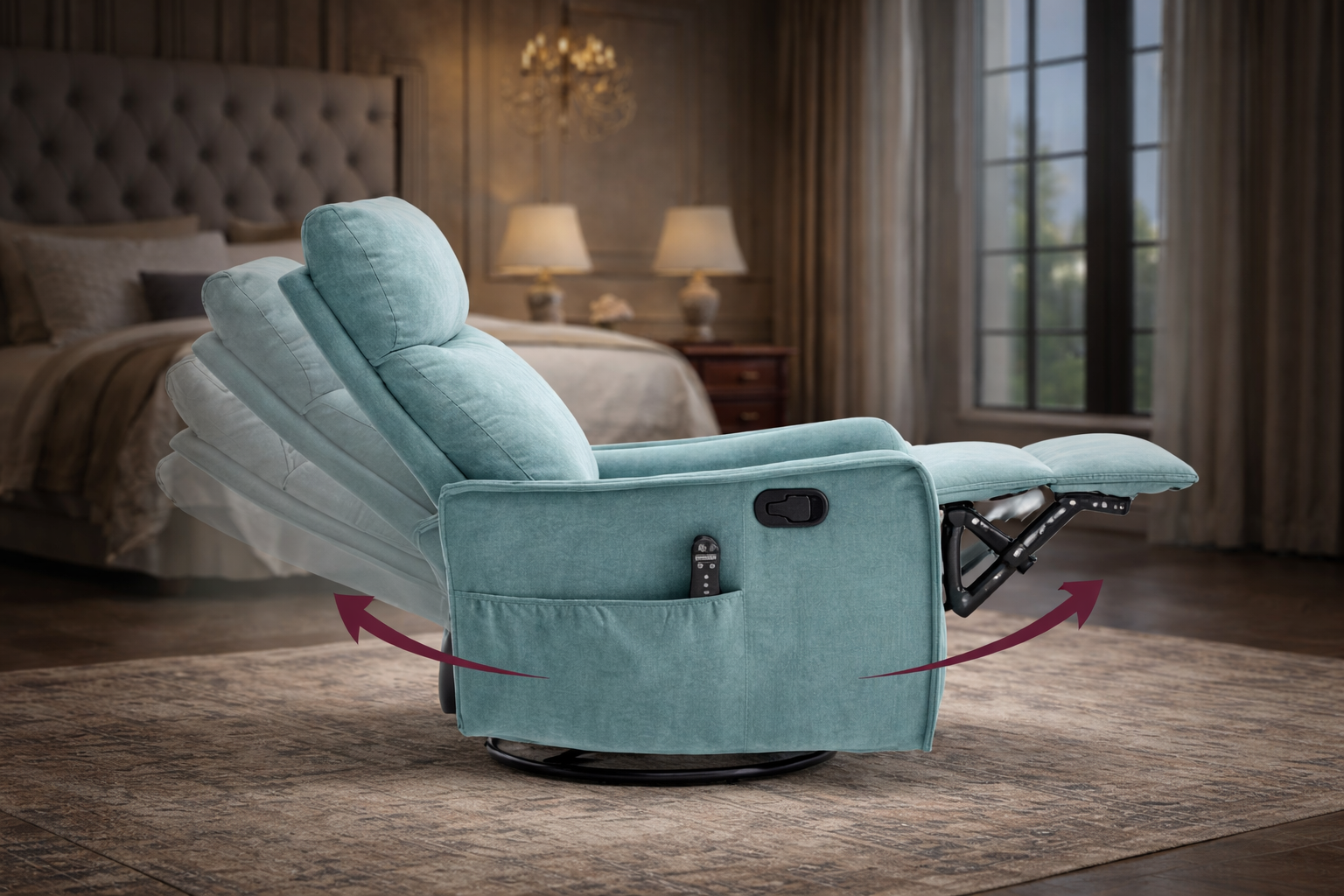 Luxury Heated Massage Recliner with 360° Swivel