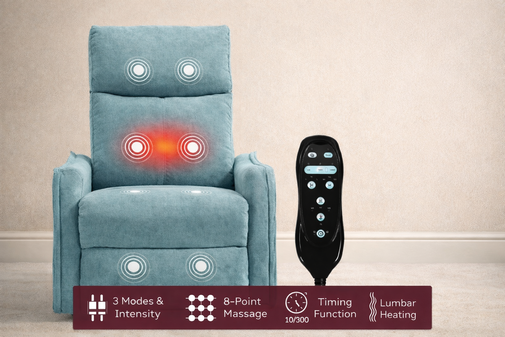 Luxury Heated Massage Recliner with 360° Swivel