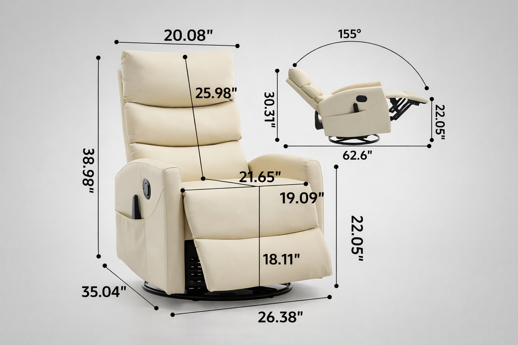 Full Body Massage Manual Recliner 360 Swivel