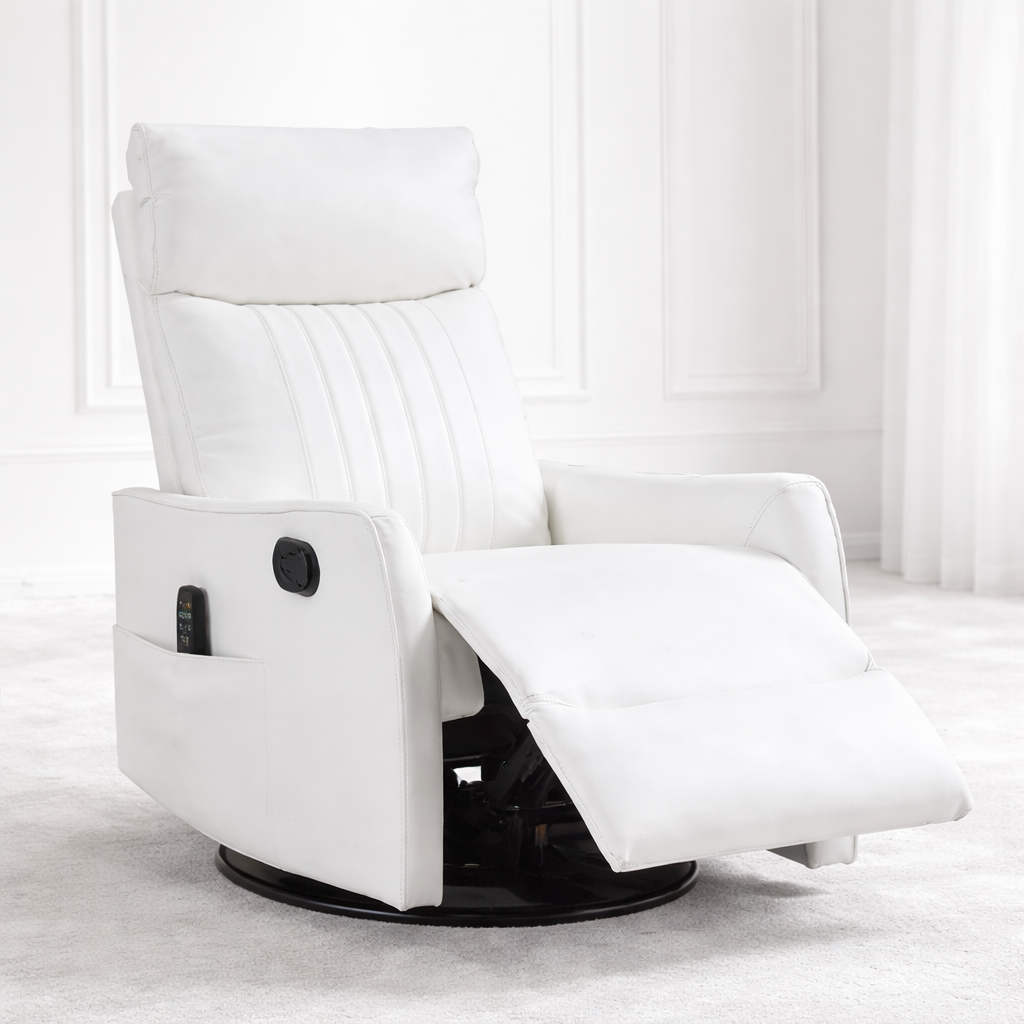 Manual Massage Recliner with Heat and 360° Swivel